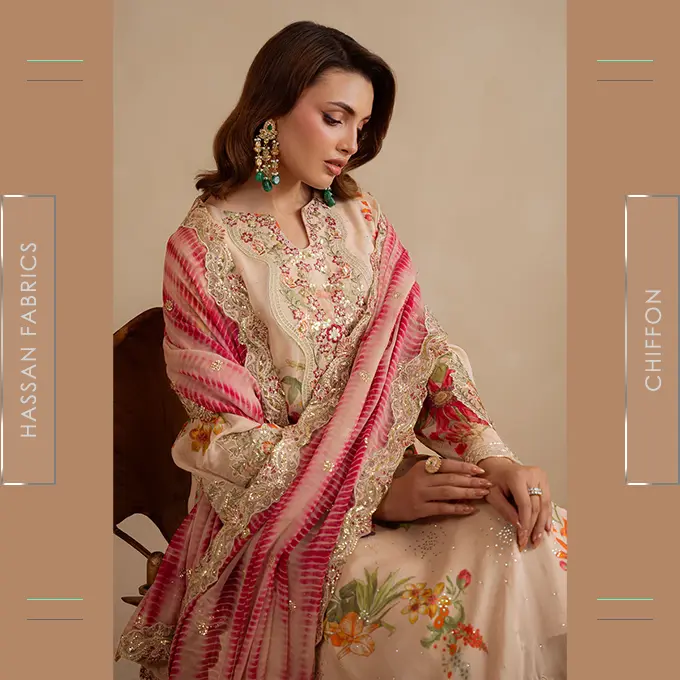 Embroidered Printed Chiffon - 04 - Image 2