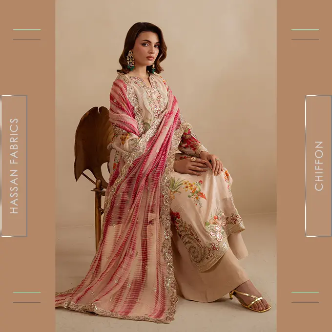 Embroidered Printed Chiffon - 04 - Image 5