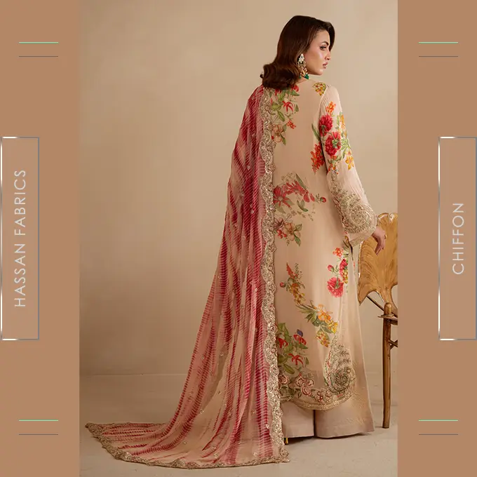 Embroidered Printed Chiffon - 04 - Image 3